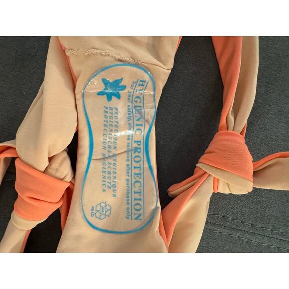 Solid & Striped Peach Coral 2 Piece Twist Front Knotted Swim Bikini Set S/M NWT - Picture 4 of 7